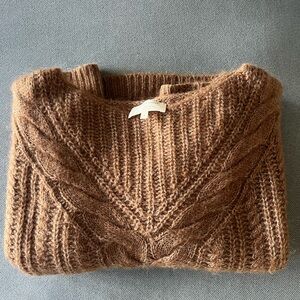 Sezane Warm Brown Knit Sweater